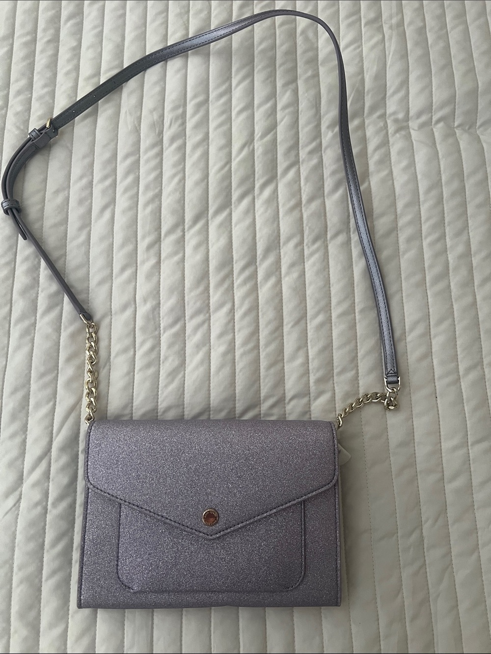 Kate Spade Glitter Envelope Crossbody Bag in Light Purple